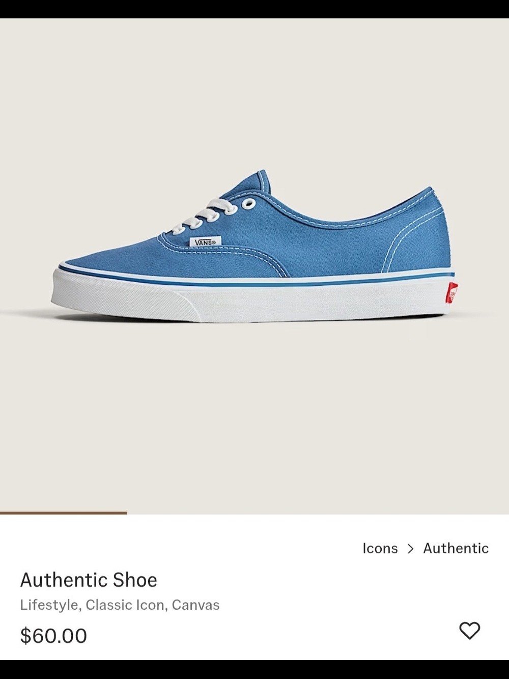 Vans Classic Authentic Canvas Shoes in Navy Blue with White Trim - Picture 8 of 8